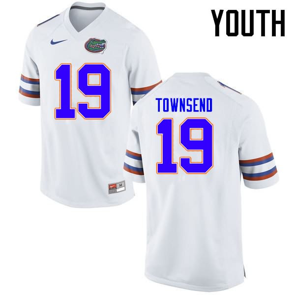 NCAA Florida Gators Johnny Townsend Youth #19 Nike White Stitched Authentic College Football Jersey WYL8264JI